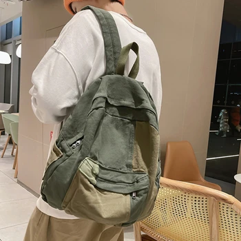 Модный Женский рюкзак с панелями, холщовые сумки для путешествий Kawaii Girl, Студенческие рюкзаки для ноутбука, Милый Дорожный рюкзак, Школьный ранец