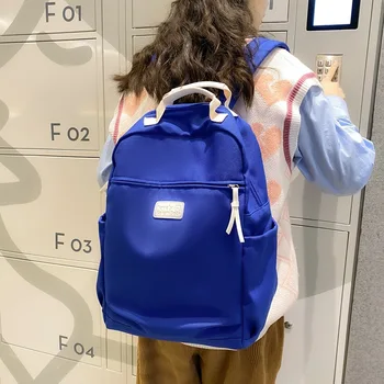 Модный однотонный рюкзак Kawaii, водонепроницаемая Фиолетовая Милая женская школьная сумка для девочек-подростков, студенческий рюкзак, сумка для колледжа