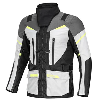 Мотоциклетная куртка Водонепроницаемая мужская мотоциклетная куртка с защитой от холода, брючный костюм, защитное снаряжение CE, Одежда для мотокросса, Многоцветная