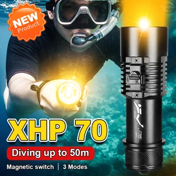 Мощный светодиодный фонарик для дайвинга мощностью 1500ЛМ, 200 м, водонепроницаемый IPX8, суперяркая Профессиональная лампа для видеосъемки Underwater Rescue Explore, предназначенная для подводного плавания