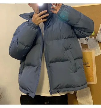 Мужская зимняя куртка Harajuku Colorful Bubble Coat 2023, мужская Уличная одежда в стиле хип-хоп, Корейская Черная одежда, пуховики