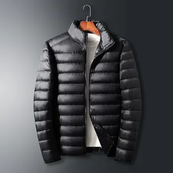 Мужская легкая пуховая куртка, осень и зима, новая мода, воротник-стойка, повседневная универсальная куртка на белом утином пуху