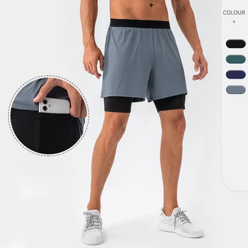 Мужские быстросохнущие спортивные брюки Fanceey свободного кроя, искусственные двухслойные дышащие штаны для бега, фитнеса, спортивные повседневные шорты