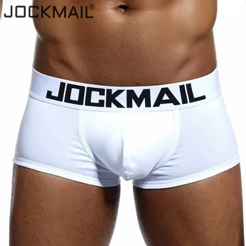 Мужское нижнее белье-боксер бренда JOCKMAIL, высококачественные хлопчатобумажные дышащие шорты-боксеры, мужская сексуальная u-выпуклая сумка cuecas, боксерское нижнее белье для геев