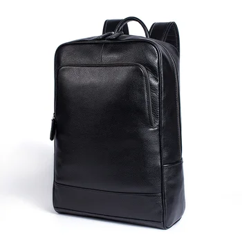 Мужской рюкзак для деловых поездок из натуральной кожи 15-дюймовая сумка для ноутбука Подростковый школьный рюкзак Исполнительный ноутбук Mochila 