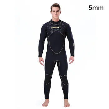 Мужской утолщенный и термальный водолазный костюм, 5 мм гидрокостюм, сохраняющий тепло для подводного плавания, серфинга, плавания, зимние цельные неопреновые купальники