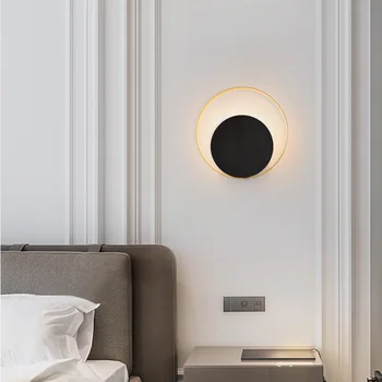 Настенное бра в помещении, современный прикроватный светильник Nordic Night, Настенный абажур для спальни, гостиной, коридора, кабинета