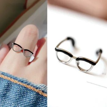 Нишевое кольцо для очков BOEYCJR высокого класса для женщин, регулируемое эмалированное кольцо на палец с отверстием
