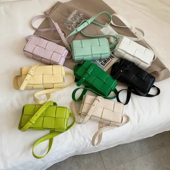 Новая тенденция, женская сумка для рук, кожаные тканые маленькие поясные сумки, женская роскошная брендовая сумка через плечо, сумка-мессенджер, женская сумка