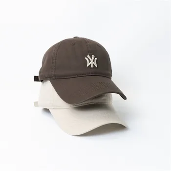 Новая уличная модная бейсболка женская из чистого хлопка с мягким верхом, удобная кепка, широкополая студенческая шляпа
