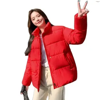 Новое женское хлопчатобумажное пальто 2023 года, короткая зимняя куртка, модная утепленная Корейская версия, зимнее хлопчатобумажное пальто, парка для женщин