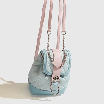 Новые модные сумки Y2K для женщин, рюкзак в корейском стиле Macaroons, рюкзак на цепочке, студенческий школьный ранец для женщин, модный подарок для девочек 2023 года