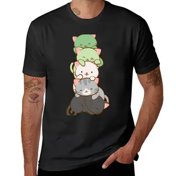 Новый ароматический флаг гордости ЛГБТК, башня с милым кавайным котом для футболки Aro, футболка с аниме, мужская одежда