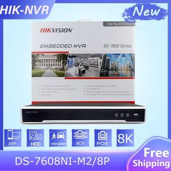 Оригинальный HIK 8CH PoE 8K NVR DS-7608NI-M2/8P для Хранения и Воспроизведения IP-камеры с 2 интерфейсами SATA Сетевой Рекордер Видеонаблюдения