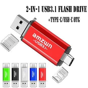 Оригинальный USB 3.1 Флэш-накопитель AMZWN 32 ГБ USB 3.1 Type-C OTG с Двойным интерфейсом USB 3.1 Memory Stick U Диск