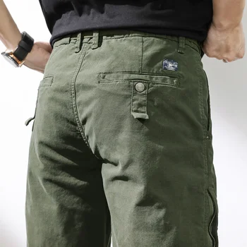 Повседневные брюки в Корейском стиле, Мужская одежда, Армейские Зеленые Черные Коричневые Джоггеры для бега, Уличная одежда, Брюки-карго на молнии, Весна 2024