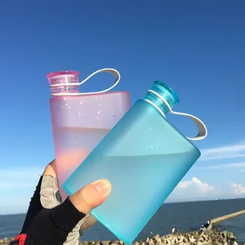 Прозрачная плоская бутылка для воды Легкая и портативная Идея подарка Бутылка для воды для кемпинга портативного размера