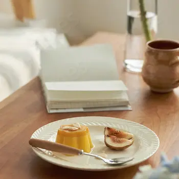 Простые однотонные керамические тарелки Стейк Паста Фрукты Овощной салат Хлеб Десертная посуда Классическая обеденная тарелка в скандинавском стиле