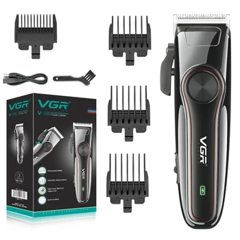 Профессиональная беспроводная машинка для стрижки волос VGR, Регулируемый Перезаряжаемый Триммер для бороды Для мужчин, Электрическая Машинка для стрижки волос, Стрижка