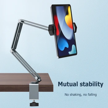 Регулируемый на 360 градусов длинный рычаг, подставка для планшета с диагональю от 4 до 13 дюймов, мобильный телефон, кровать, стол, Ленивый держатель, Поддержка iPad