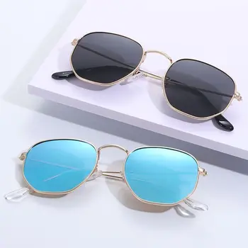 Ретро шестиугольные солнцезащитные очки для мужчин/женщин, модные солнцезащитные очки в мелкой оправе, винтажные Металлические очки для вождения на открытом воздухе