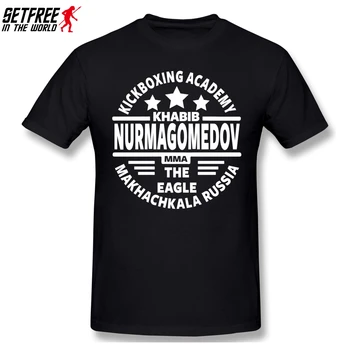 Россия, Хабиб Нурмагомедов, Боксерская футболка для ММА, Винтажная хлопковая футболка с круглым вырезом и коротким рукавом из аниме, изготовленная на заказ.
