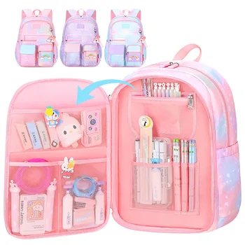 Рюкзак для начальной школы, милые красочные сумки для девочек, школьные сумки принцессы, водонепроницаемые детские школьные сумки серии Rainbow
