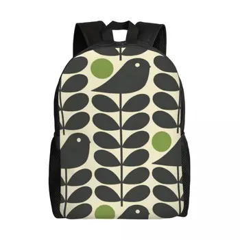 Рюкзак для путешествий Orla Kiely темного цвета, школьный рюкзак для ноутбука, сумки для студентов колледжа в стиле скандинавский цветок Scandi в стиле ретро