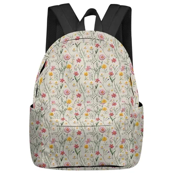 Рюкзак с текстурой цветов и листвы, школьные сумки для подростков, студенческая сумка для ноутбука, женский повседневный рюкзак для путешествий
