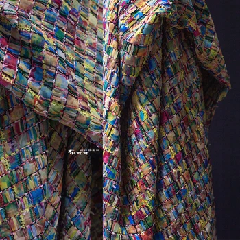 Сверхпрочная тканая ткань с набивной текстурой, реконструированная одежда, дизайнерская юбка, жакет, оптовая продажа ткани для шитья своими руками