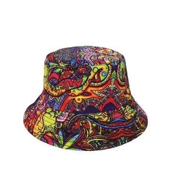 Светоотражающая Панама, Красочный Грандиозный Абстрактный дизайн, Обратимые Рыбацкие шляпы в уличном стиле, Высококачественная Солнцезащитная шляпа Унисекс.