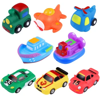 Сжимайте Звуковые Игрушки для детского транспортного средства, игрушки для купания, Плавающий автомобиль для детей ясельного возраста во время купания