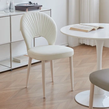 Скандинавские обеденные стулья для дома Минималистичный дизайн, современные обеденные стулья со спинками кремового цвета, мебель для дома Silla Comedor WZ50DC