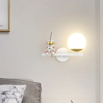 Современный детский светодиодный настенный светильник для космонавтов, Прикроватная тумбочка для спальни, Скандинавские настенные светильники, освещение гостиной, фон для внутреннего декора