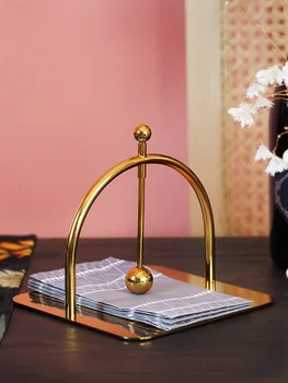 Современный металлический держатель для салфеток с золотым зеркалом, принадлежности для обеденного стола в столовой, роскошные украшения