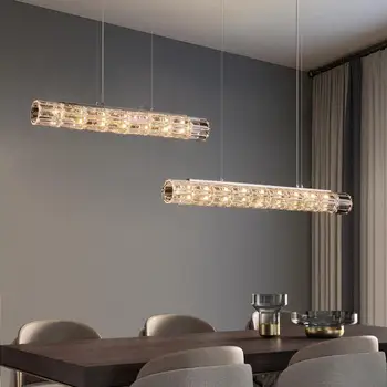 Современный ресторанный подвесной светильник, простая столовая Хрустальная люстра, высококачественная атмосферная барная настольная лампа, светодиодная бытовая лампа
