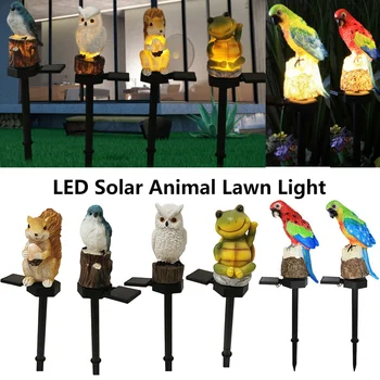 Солнечный светодиодный наземный светильник из смолы, наземный светильник для животных, водонепроницаемый Ландшафтный светильник 600 мАч / 300 мАч, Солнечная лампа для дворового декора для дворового сада