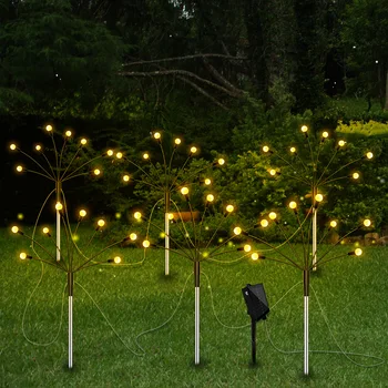 Солнечный светодиодный светильник Firefly для наружного сада, Водонепроницаемая Качающаяся лампа для газона во дворе, Декоративный ландшафтный светильник с питанием от солнечного света