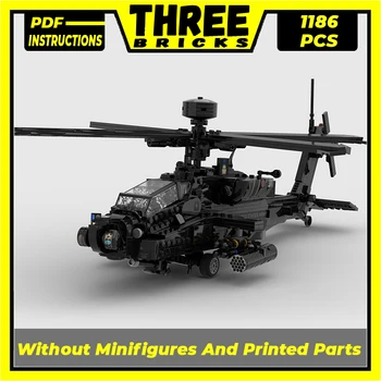 Строительные блоки Moc Военная модель AH-64E Guardian Технические кирпичи для сборки своими руками Строительные игрушки для детей и Праздничные подарки