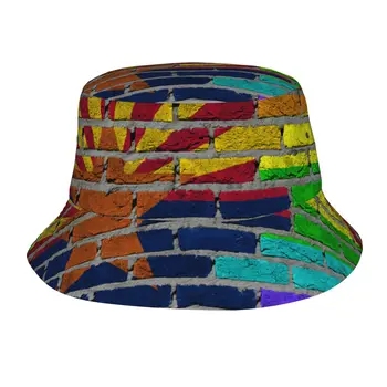 Темно-кирпичная стена, текстура, панама для мужчин и женщин, рыбацкие летние кепки для походов на открытом воздухе