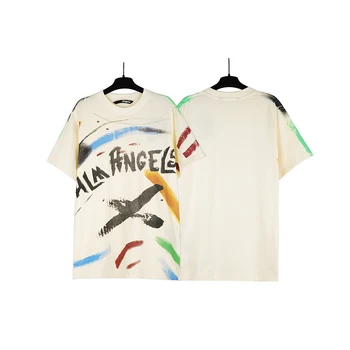 Футболка с логотипом Angels Letter с коротким рукавом, мужская Женская футболка, мужская винтажная футболка 2023, повседневный топ с надписью