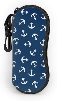 Футляр для солнцезащитных очков Anchor Navy для мужчин и женщин, ультралегкий мягкий портативный футляр для очков на молнии, чехол для очков с зажимом для ремня