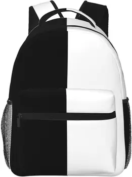 Черно-белые клетчатые рюкзаки, симпатичная сумка для ноутбука, компьютерная сумка, походный рюкзак для женщин и мужчин