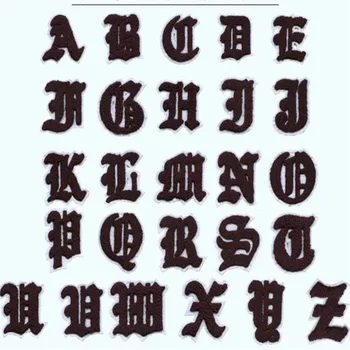 Черное полотенце, вышитые буквы, железная нашивка ABC XYZ, одежда, бейдж с именем, шляпа, аппликация из синели, алфавит, самоклеящаяся наклейка