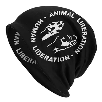 Шапочка с логотипом Animal Liberation, унисекс, Зимняя шапочка, вязаные шапки, веганские животные на открытом воздухе, Skullies, шапочки-бини