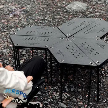 Шестиугольный стол Mounthiker для кемпинга на открытом воздухе, барбекю, пикника, столы со съемными ножками различных форм Можно комбинировать