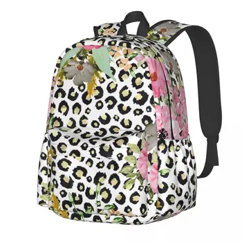 Элегантный Леопардовый рюкзак с цветочным принтом, Забавные рюкзаки с розовым цветочным принтом, Мужские тренировочные Мягкие школьные сумки, Дизайнерский рюкзак