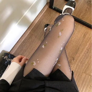 Японская Лолита, Молочно-белые чулки Lolita, женские весенние носки Jk в стиле колледжа, цельные носки с цветочным рисунком, нижние носки