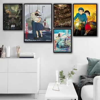 Японское аниме в стиле арт-деко, гостиная, диван, настенный домашний декор, картина, плакат на холсте скандинавского качества